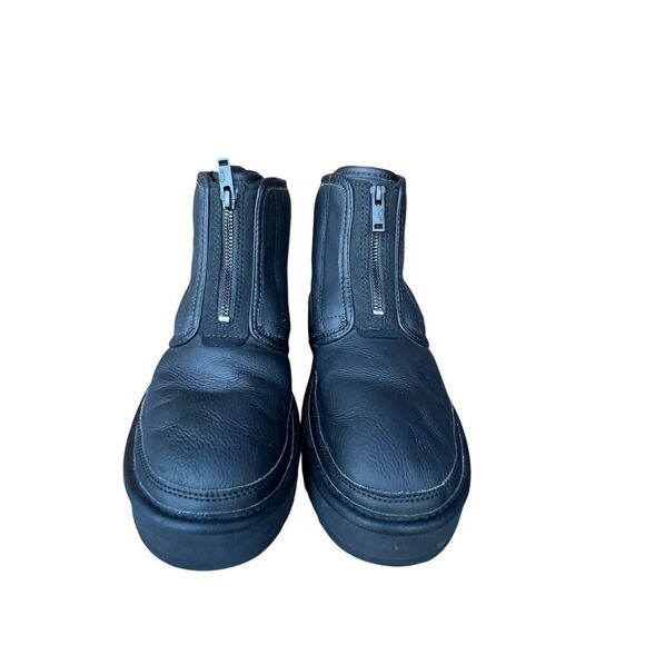 UGG ULTRA BLACK MATTE NEUMEL PLATFORM LEATHER WOOL BOOTS 10 WOMEN MSRP $225 - Picture 9 of 13